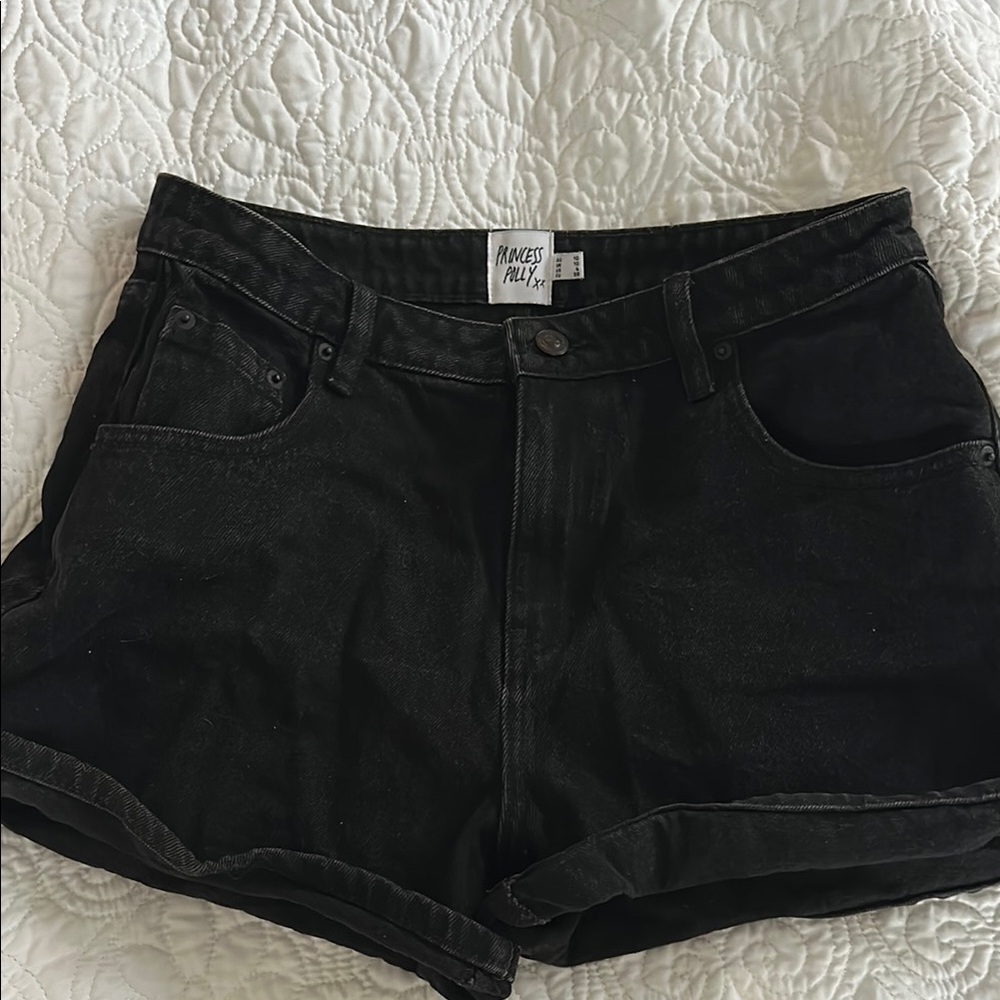 Black Denim Shorts